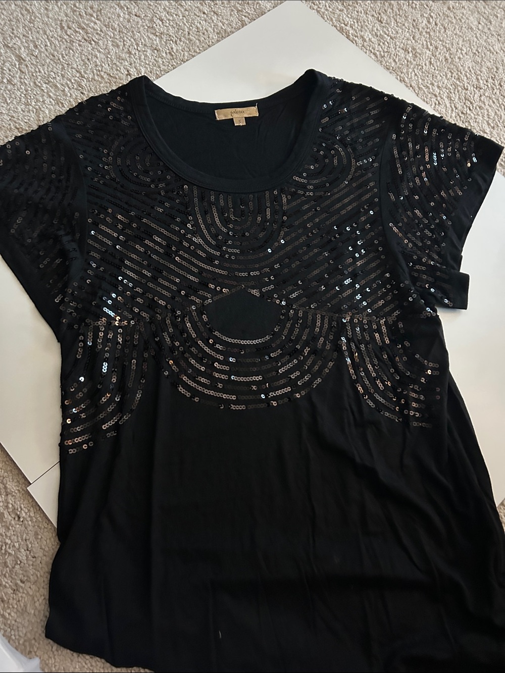 Black Sequin Embellished Women’s Top